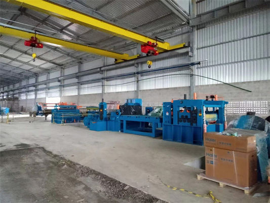 Double Slitter Heads Coil to Coil Steel Slitting Recoiling Line Untuk CR Carbon Steel Sheet