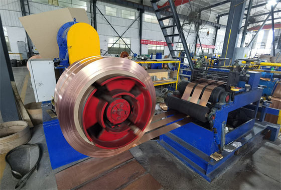 CR Tembaga Perunggu lembaran kumparan Mesin pemotong garis setelah penggulung dingin 0.2 -2.0 X 600