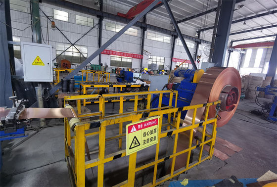 CR Tembaga Perunggu lembaran kumparan Mesin pemotong garis setelah penggulung dingin 0.2 -2.0 X 600
