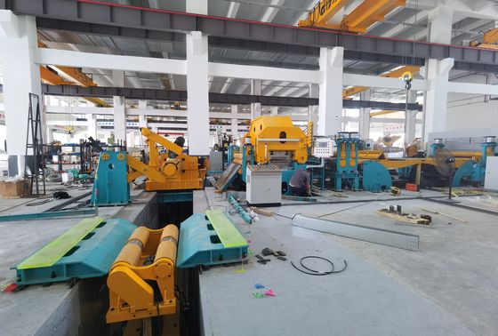 Uncoiling Leveling Laser Cutting Blanking Line Untuk Lembar Aluminium Baja Tensile Tinggi